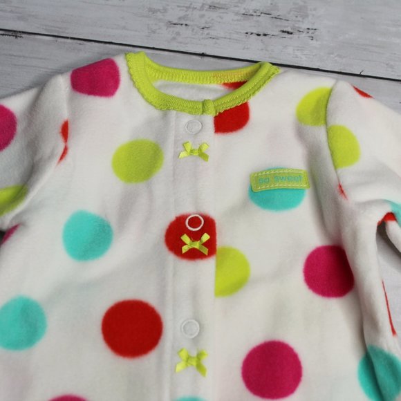 Carter's Fleece Sleeper Baby Girl Size Newborn - Picture 5 of 6